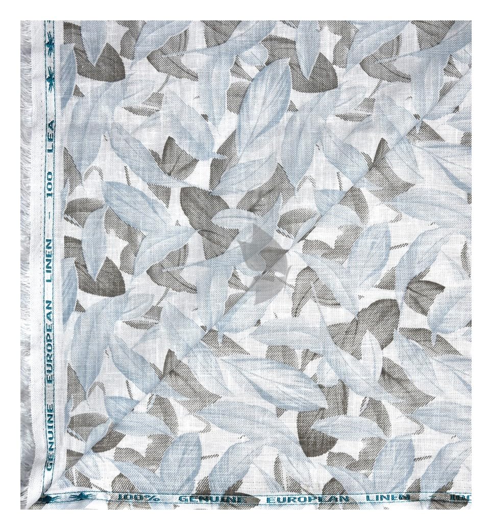 Weaves Empire 100% Genuine European Linen with 100 LEA count Blue colour Printed Unstitched Shirt Fabric - 1.60 Mts / VV2199-picture-15