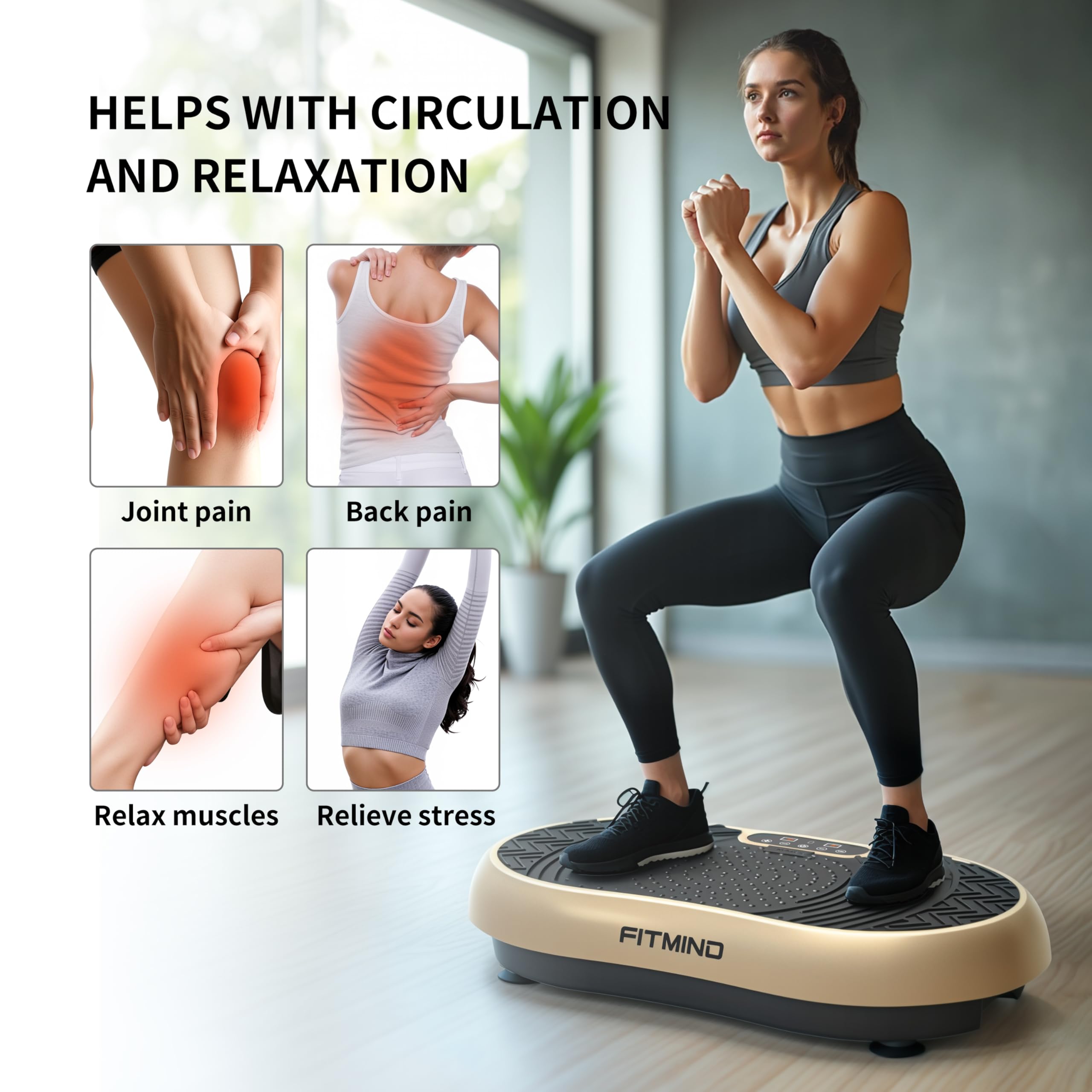 Vibration Plate Exercise Machine, 24" X 14" Extra-Large Vibration Plate