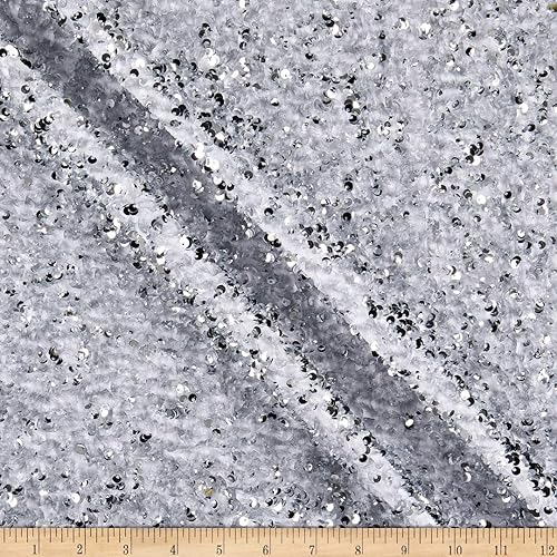 Selectra Plus - Lentejuelas plateadas, blancas, tela de The Yard