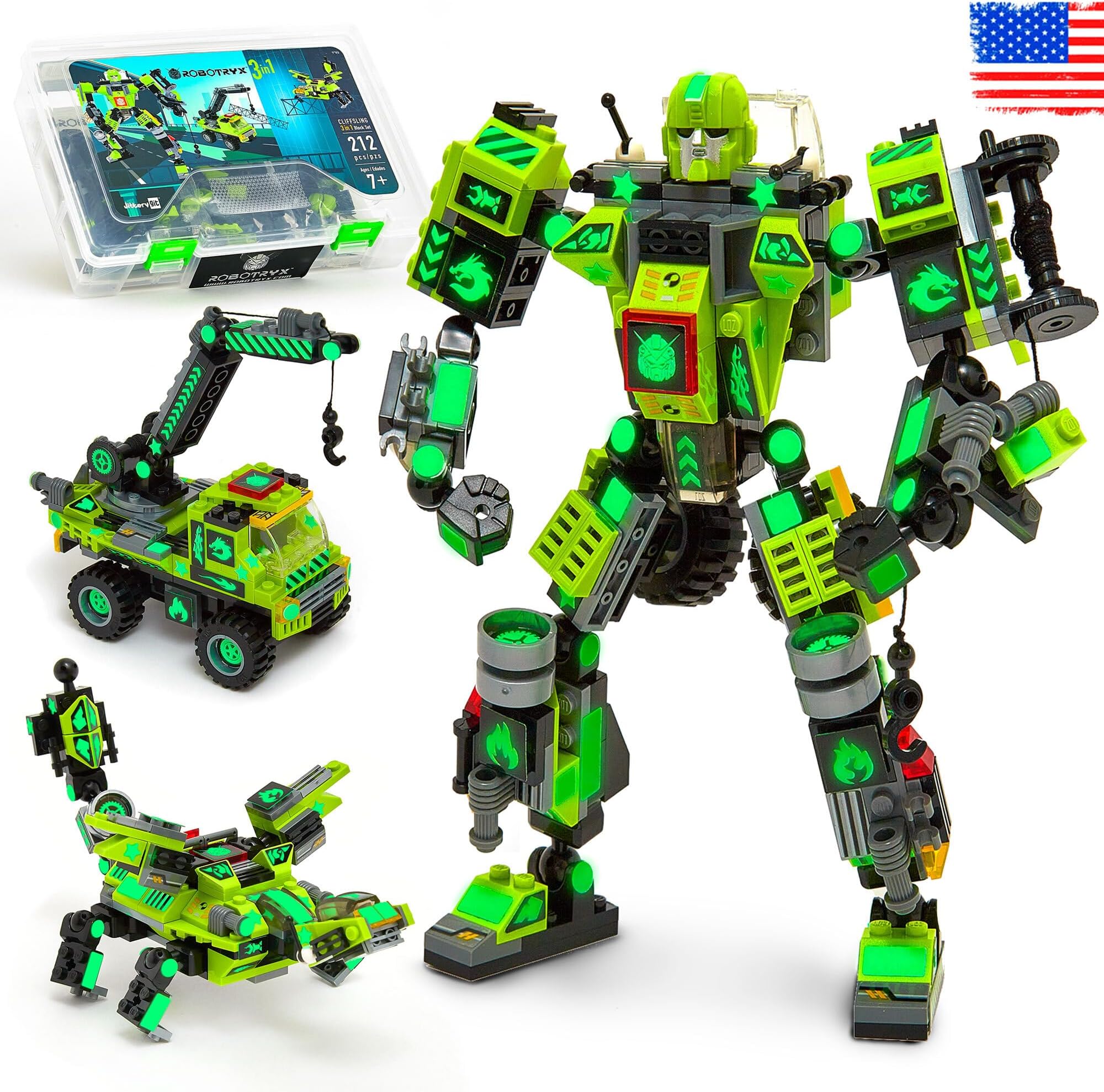 JITTERYGIT Robot STEM Toy | 3 in 1 Fun Creative Set | Construction Building Toys for Boys Ages 6-14 Years Old | Best Toy Gift for Kids | Free Poster Kit Included