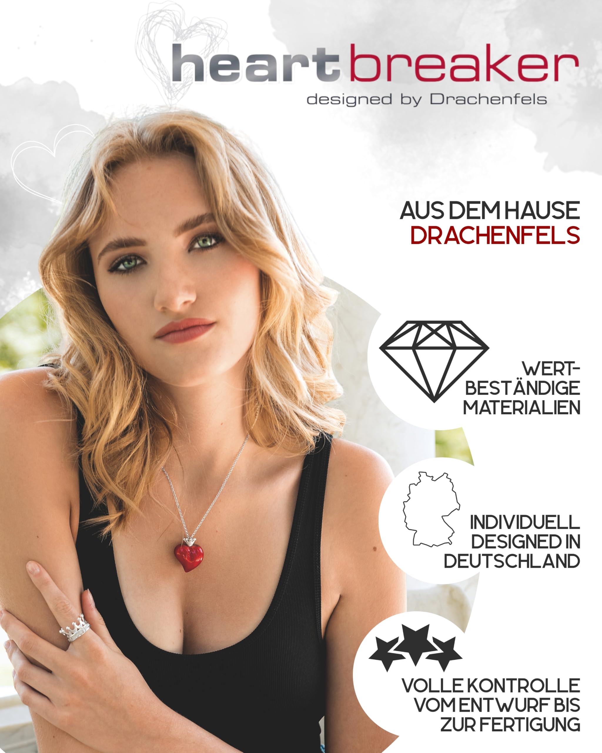 Heartbreaker "Crown of my Heart" Ring Krone I Größen 52–60 I Edler Zirkonia-Ring aus 925 Sterling Silber I Nickelfreier Damen-Ring inkl. Verpackung I In Goldschmiedequalität gefertigt