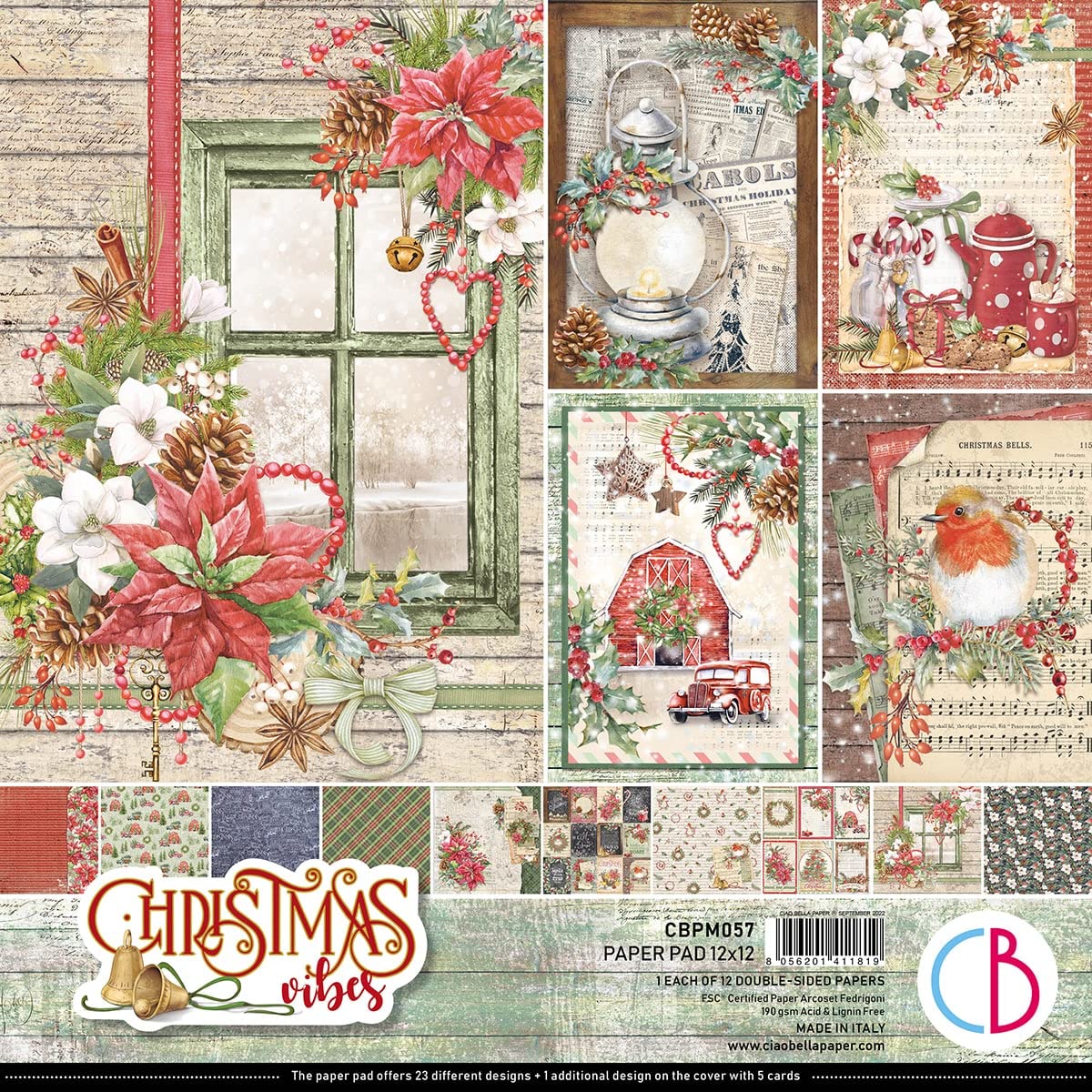 Bloc Scrapbooking Christmas 10 feuilles 30,5x30,5 cm pour réussir vos albums