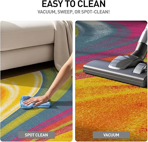 Miniatura 8 de Rugshop Alfombra moderna y contemporánea antideslizante (antideslizante) de 20 x 30 pulgadas, multicolor