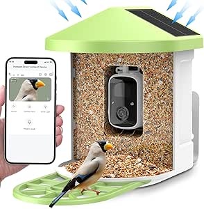 Smart Bird Feeder with Camera, Relassy Bird Watching Camera for Outside, Solar Energy Generation, 1080P HD, APP Connection, IP66 Waterproof, Wireless Camera Ideal Gift for Father asin的图片