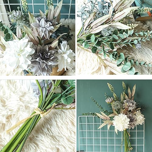 Miniatura 5 de Flores artificiales de seda para decoración del hogar y boda, centro de mesa de comedor de flores sintéticas. Plantas artificiales Arreglo de flores