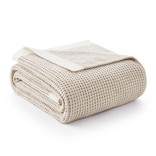 Amélie Home Waffle Throw Blanket for Couch, Soft Cozy Chenille
