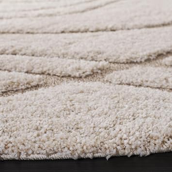 SAFAVIEH Florida Shag Collection Area Rug - 8'6 x 12', Cream & Beige, Non-Shedding & Easy Care, 1.2-inch Thick Ideal for High Traffic Areas in Living Room, Bedroom (SG471-1113)