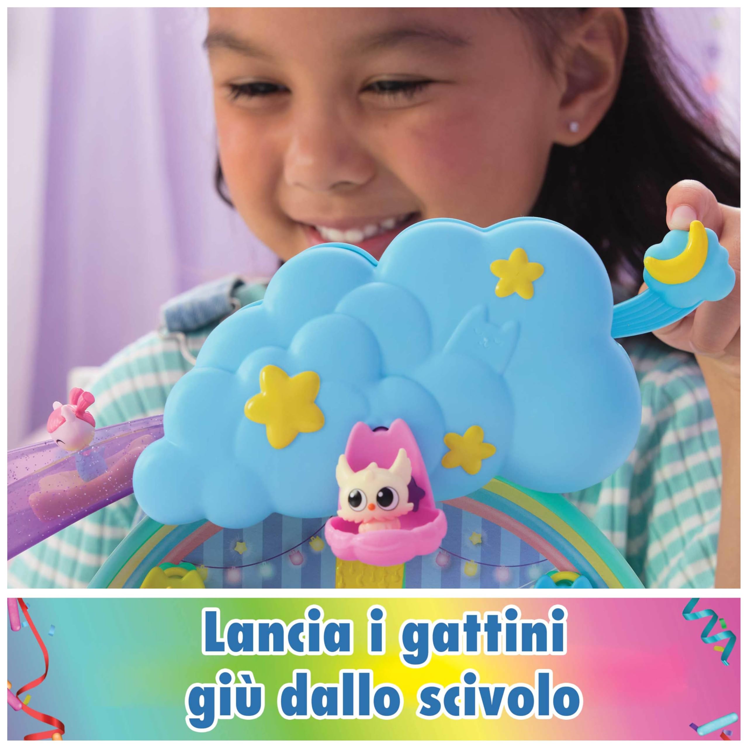 Gabby's Dollhouse, Stanza dei Giochi dell'Asilo Gatto-Orecchio, Set di Gioco da 17 Pezzi con 4 Personaggi e Mobili per la Casa delle Bambole, Giocattoli per Bambine e Bambini, 3+ Anni