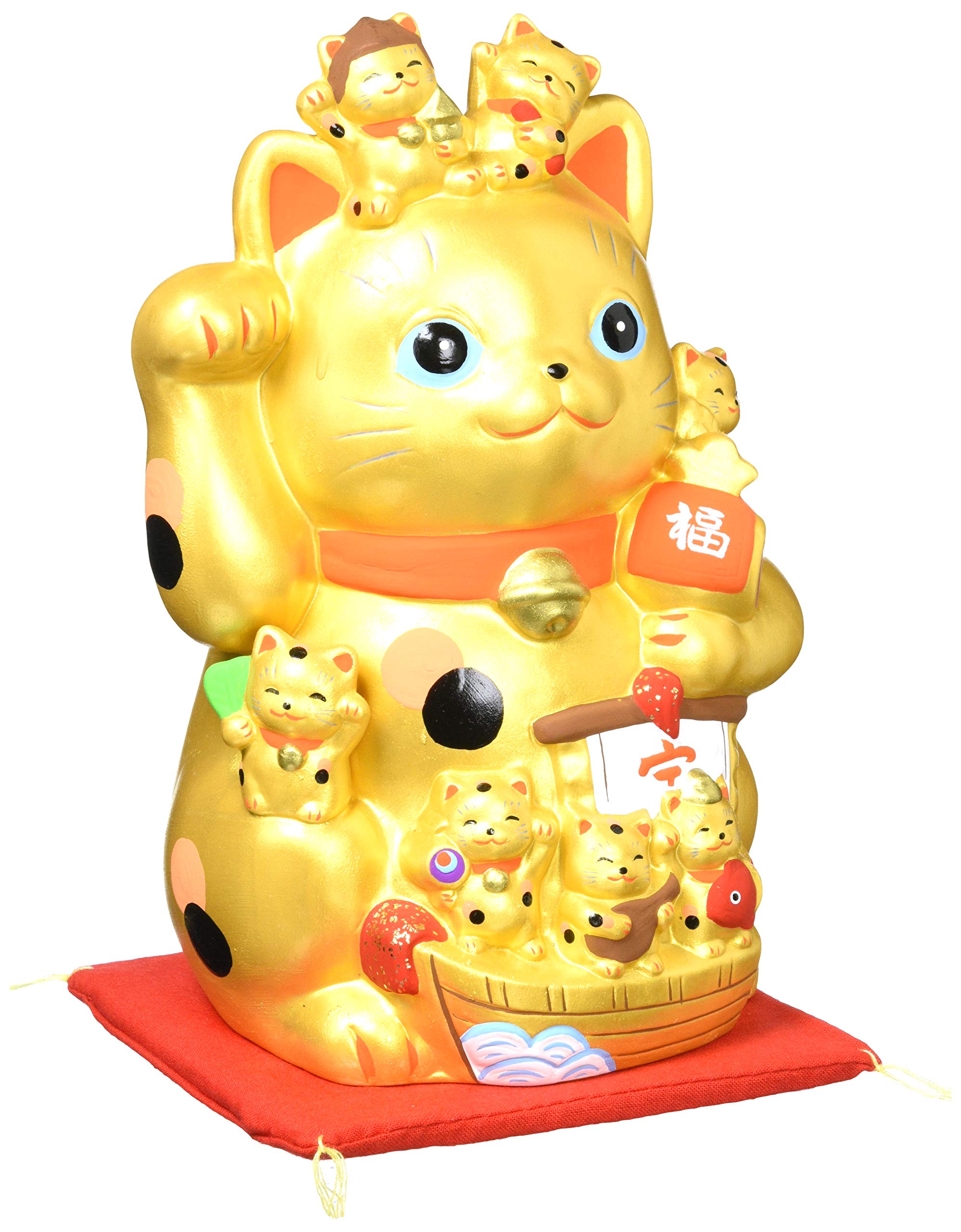 Amazon.co.jp: 瀬戸陶芸社 金運招福づくし招き猫 S06-78 : ホーム