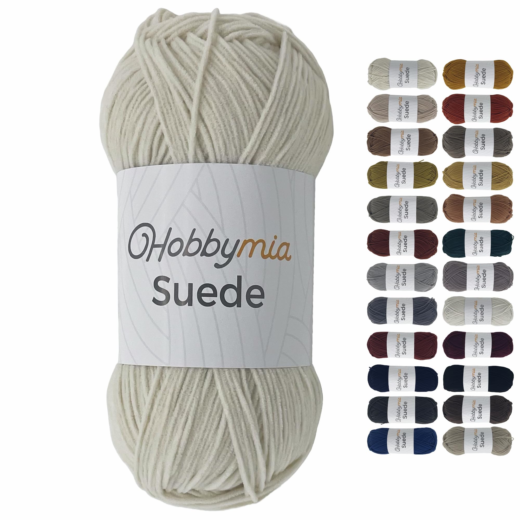 HobbyMia Wildledergarn – Weiches Mikrofaser-Garn Mit Lederlook Für Häkel- Und Strickprojekte