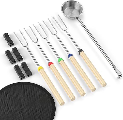 Gibot Paquete de accesorios para estufa, palitos para asar malvaviscos para hoguera, 5 varillas extensibles de acero inoxidable + apoyos para palos, disponible en Yaxa Venezuela