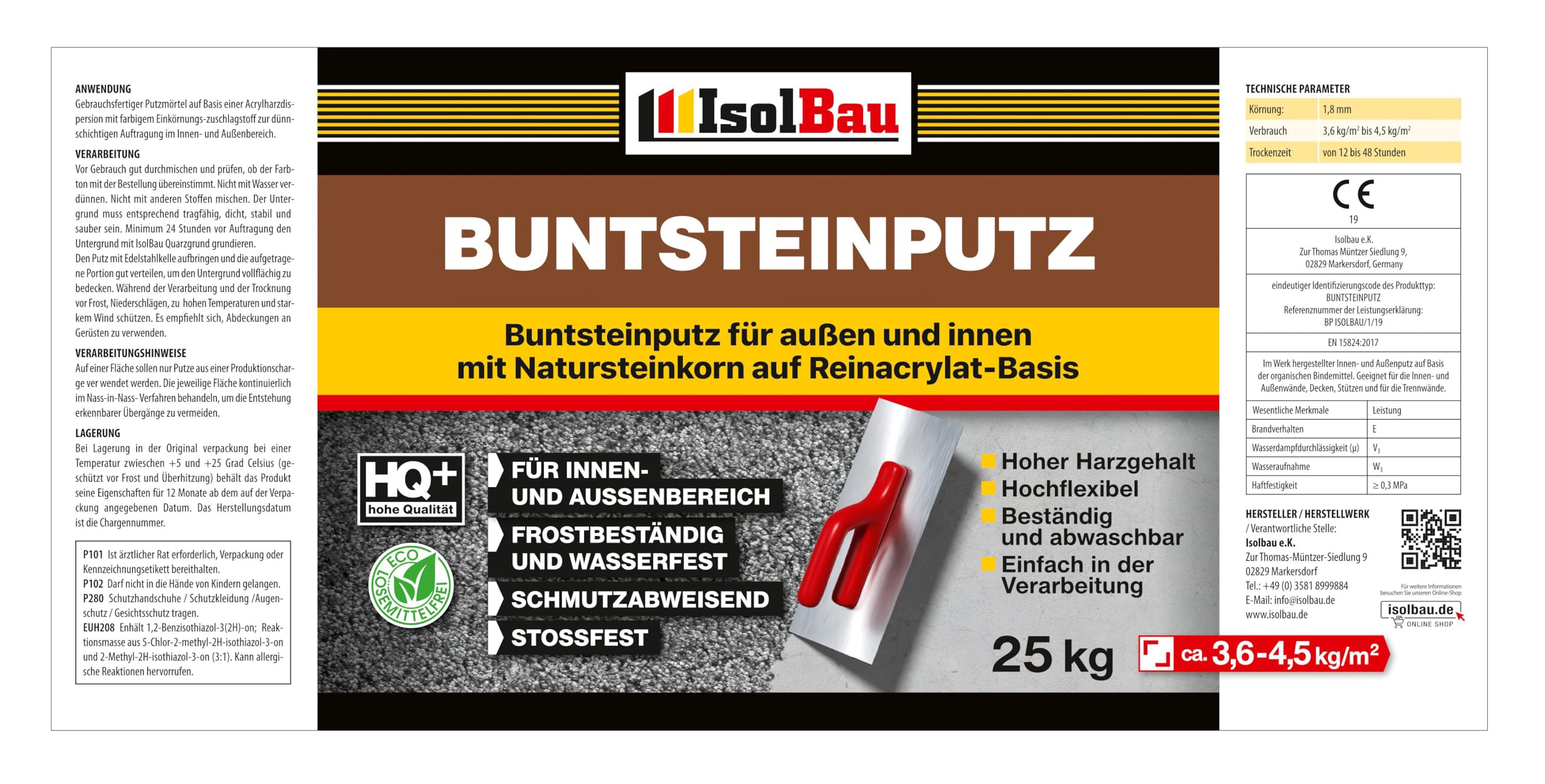 Isolbau Buntsteinputz 5kg - Mosaikputz Für Innen Und Außen Weiss