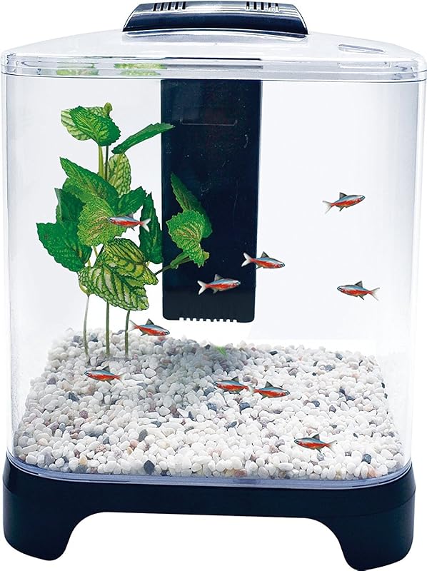 NuWave Betta Fish Tank Kit with LED Light and Internal Filter – Black – 1.5 Gallon
