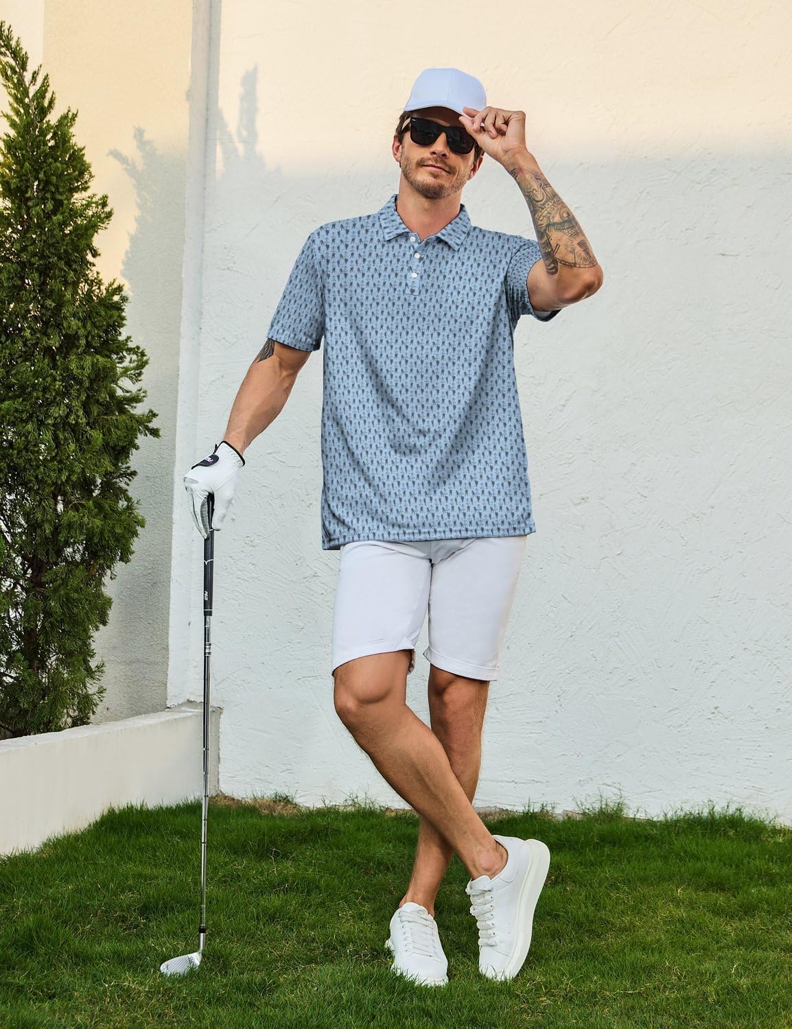 Golf Shirts for Men Funny Golf Polo Shirts Short Sleeve Polo Shirts Moisture Wicking Performance Golf Outfits