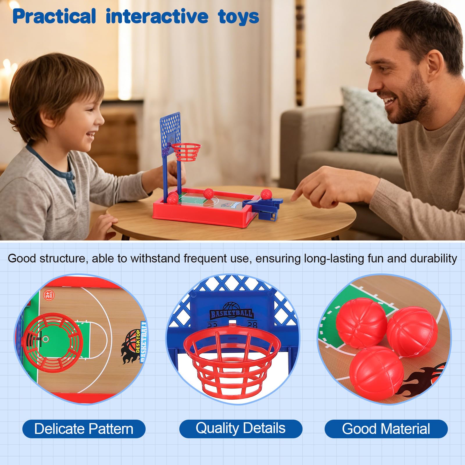 IMIKEYA 2pcs Mini Desktop Basketball Games with 4 Balls, Finger Basketball Shooting Games for Kids Office, Home - Image 4