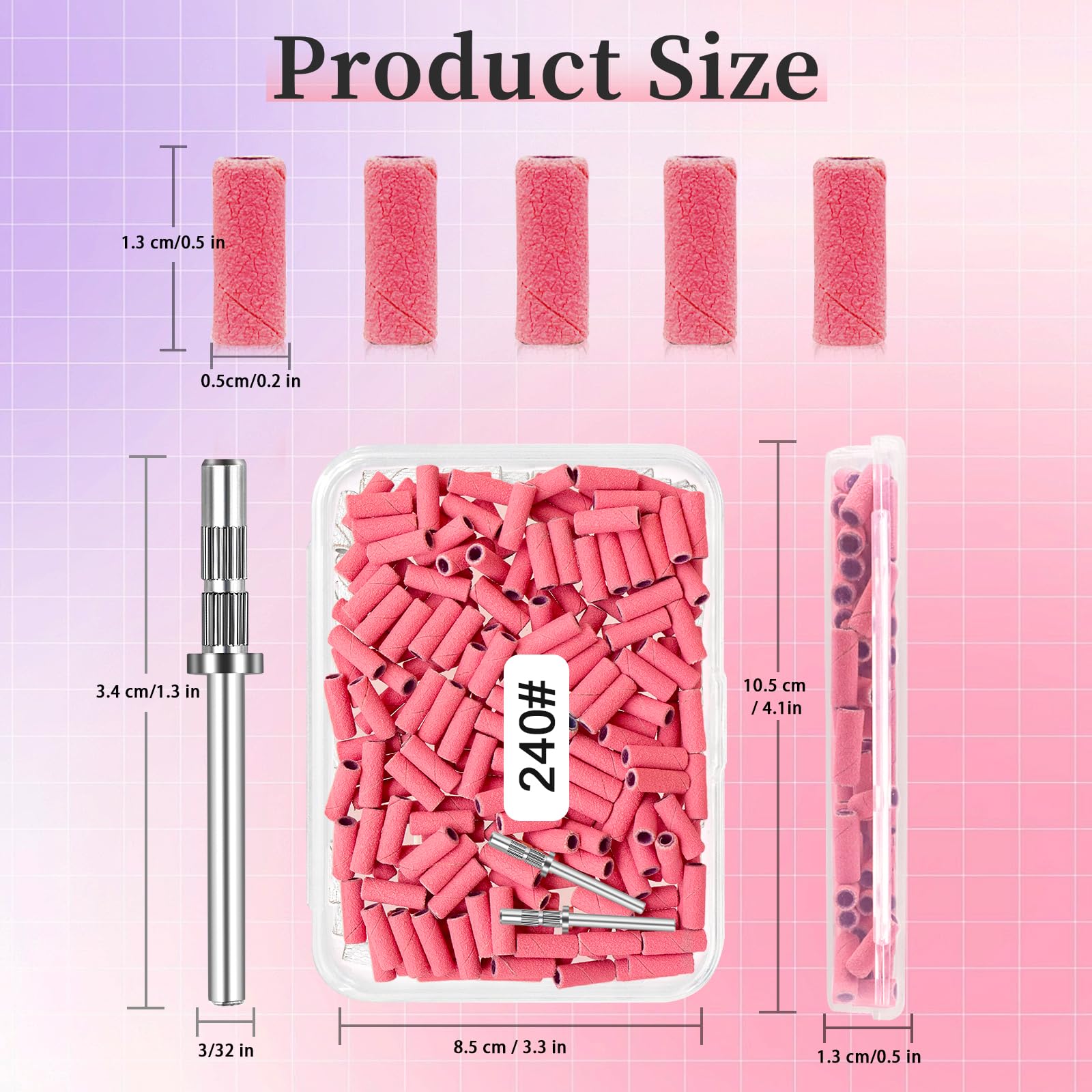 200 Pcs Small Sanding Bands for Nail Drill, 240 Grit - Image 3