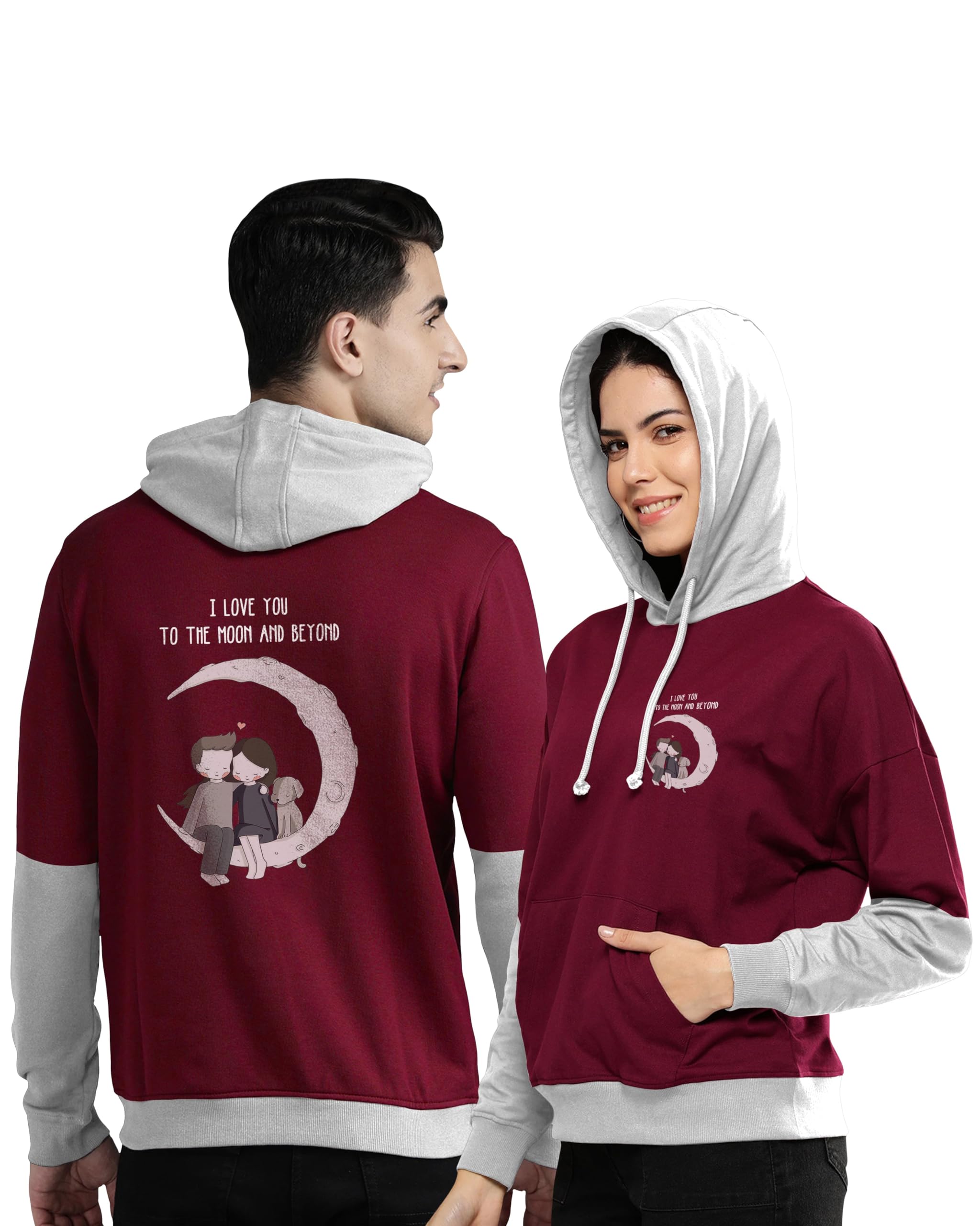 twinny zone Couple Combo Hoodies Cotton | Fleece Hooded Sweatshirts for Men and Women (Regular Fit | WBHoodieCoupleDTG)-picture-29