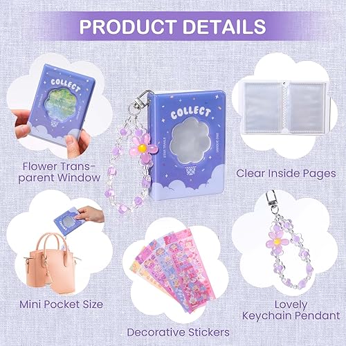 Miniatura 5 de NEWEST 2 juegos de mini álbumes de fotos con flores huecas Kpop para tarjetas fotográficas, carpeta de bricolaje, cubierta lateral para álbum de