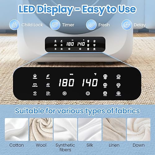 Miniatura 2 de Auertech Secadora portátil de 12 libras para lavandería de apartamentos, secadora de ropa portátil con 6 modos de secado, panel de control LED,