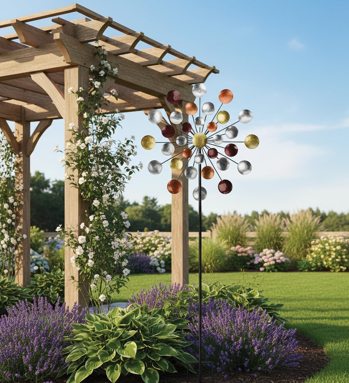 Regal Art & Gift Galaxy Wind Spinner – Metal Yard Decorations Outdoor | Kinetic Garden Spinner for Lawn, Pathway, or Flower Bed | Weather-Resistant Outdoor Sculpture - 80 Inch