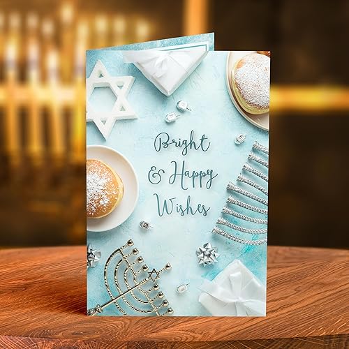Miniatura 3 de Designer Greetings Special Thoughts - Tarjetas de Hanukkah de lujo, diseño de mesa de Hanukkah brillante (6 tarjetas con sobres blancos)
