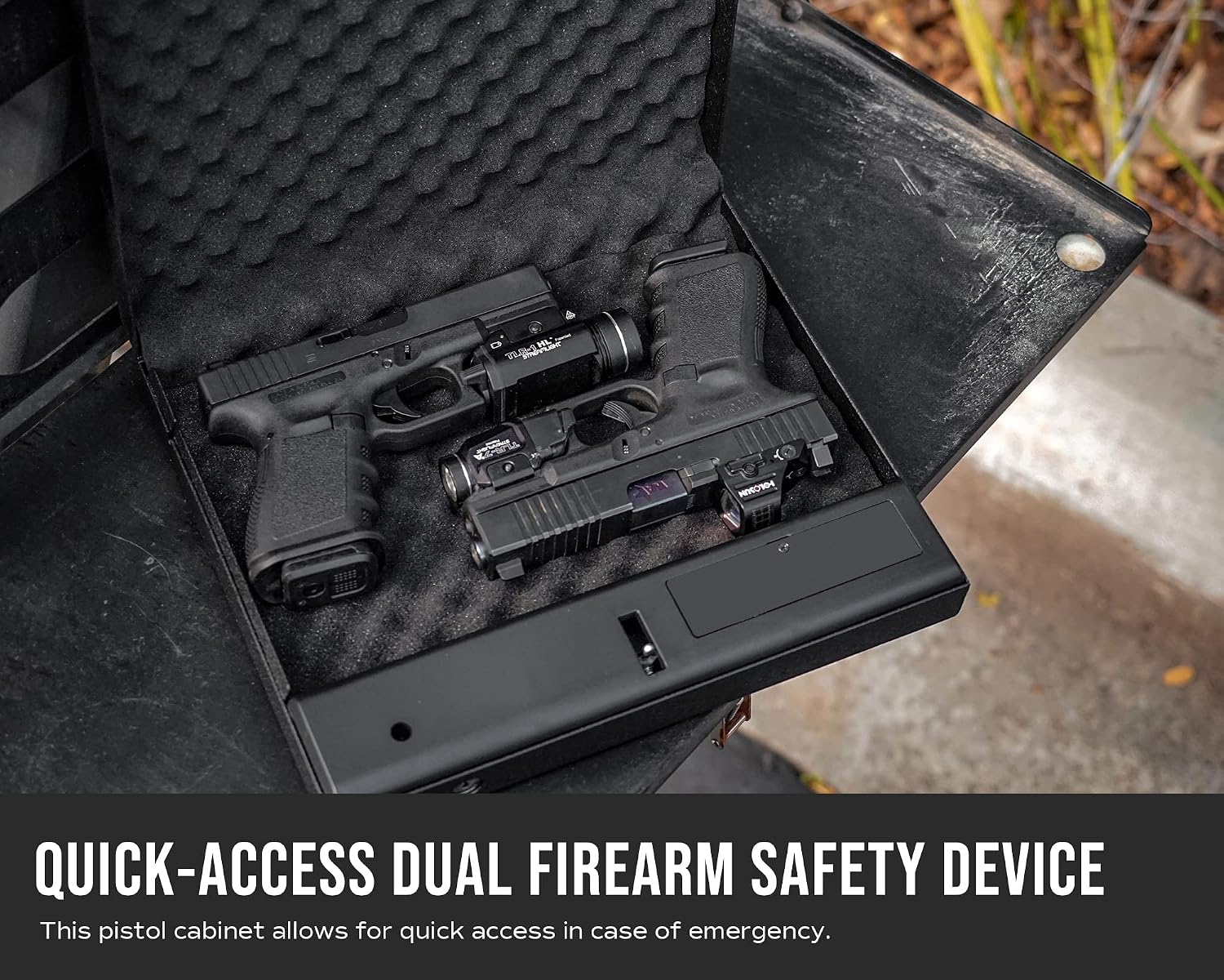 RPNB Portable Security Safe, Quick-Access Dual Firearm Safety Device with Quick Reliable Keypad Access
