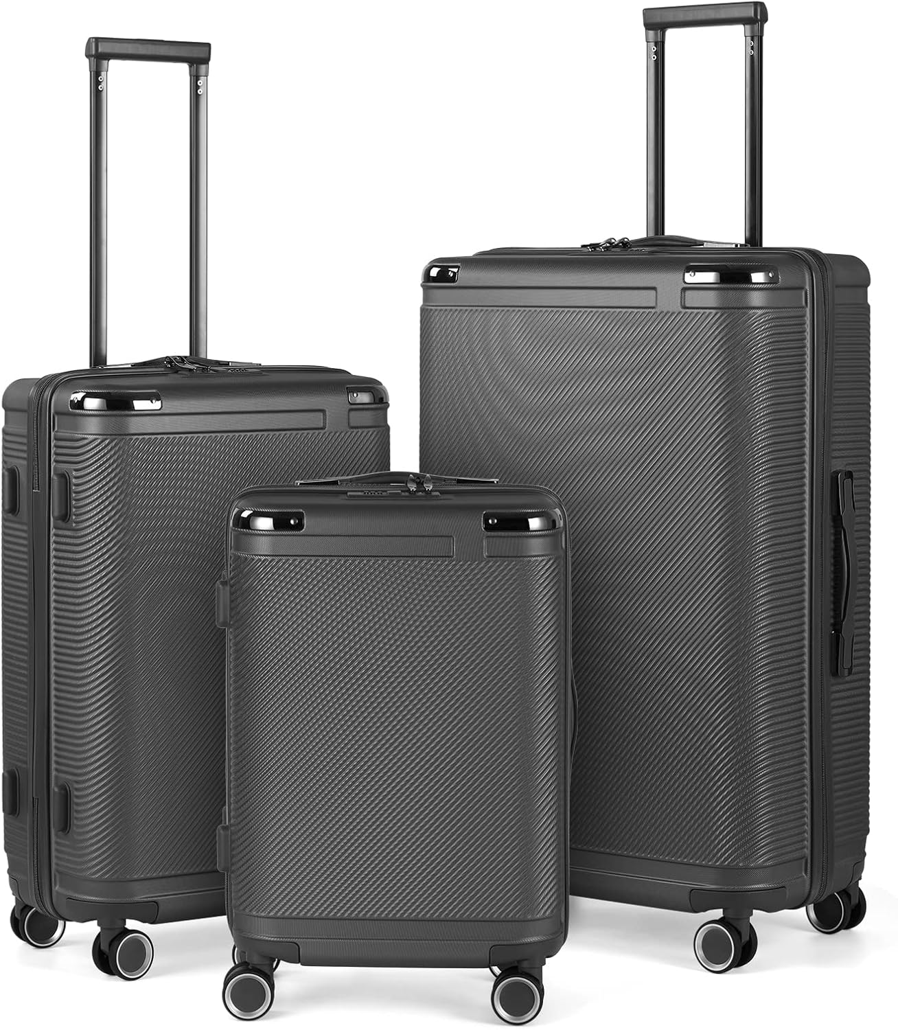 PINPON 3 Piece Luggage Sets, Expandable Hard Luggage Sets