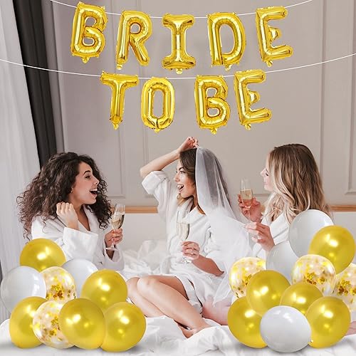 Miniatura 9 de Kit de decoración de despedida de soltera de 28 piezas para novia, decoración de despedida de soltera, fiesta de compromiso, globos, banda, cortina