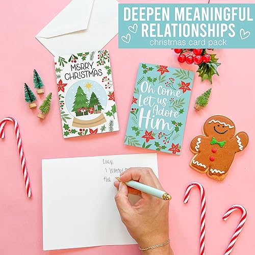 Miniatura 8 de 24 tarjetas de Navidad religiosas de Greenery en caja con sobres religiosos, tarjetas de Navidad a granel con sobres, tarjetas de Navidad surtidas