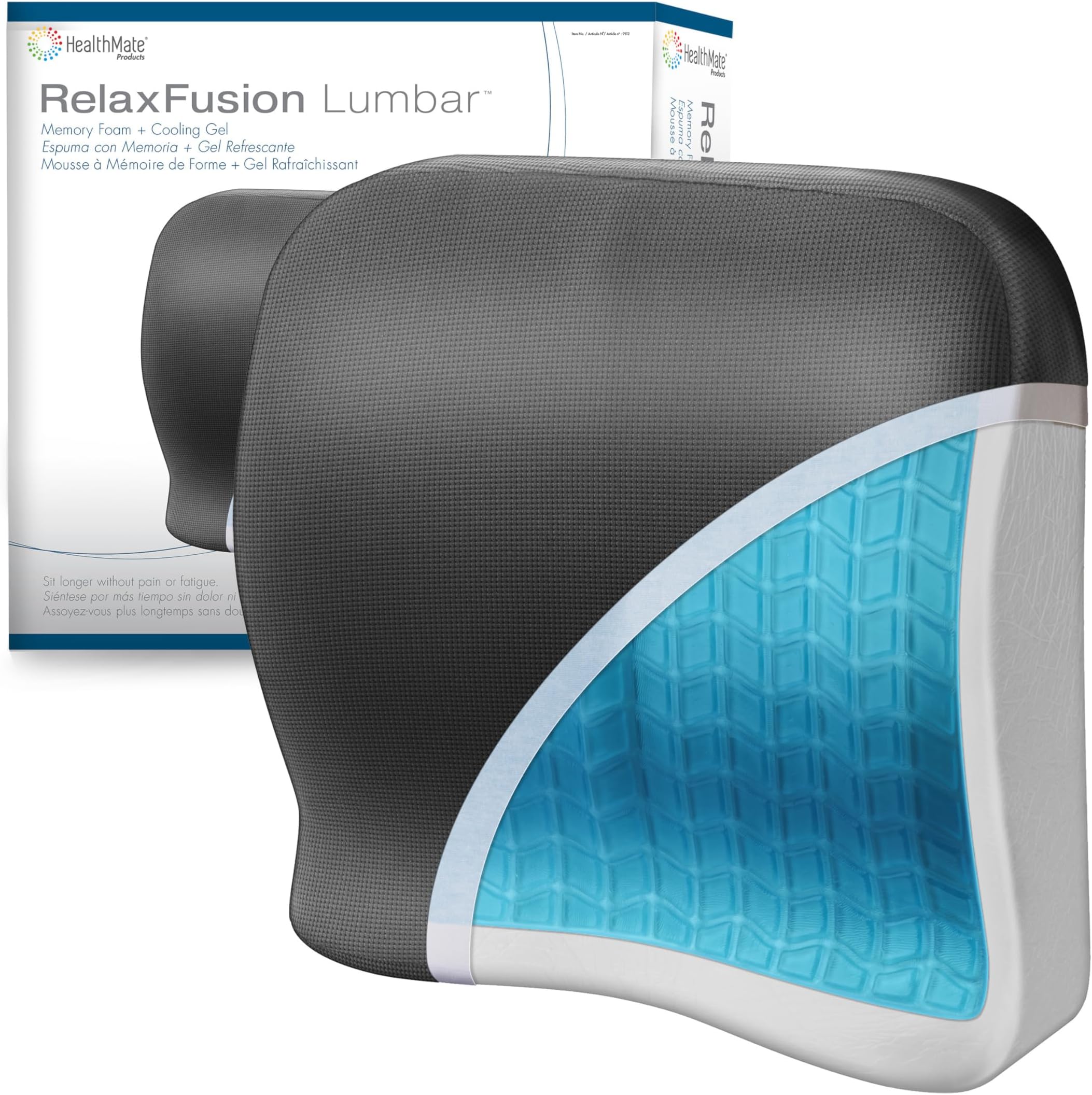 IN9112 Relax Fusion Lumbar Memory Foam and Gel Seat Cushion