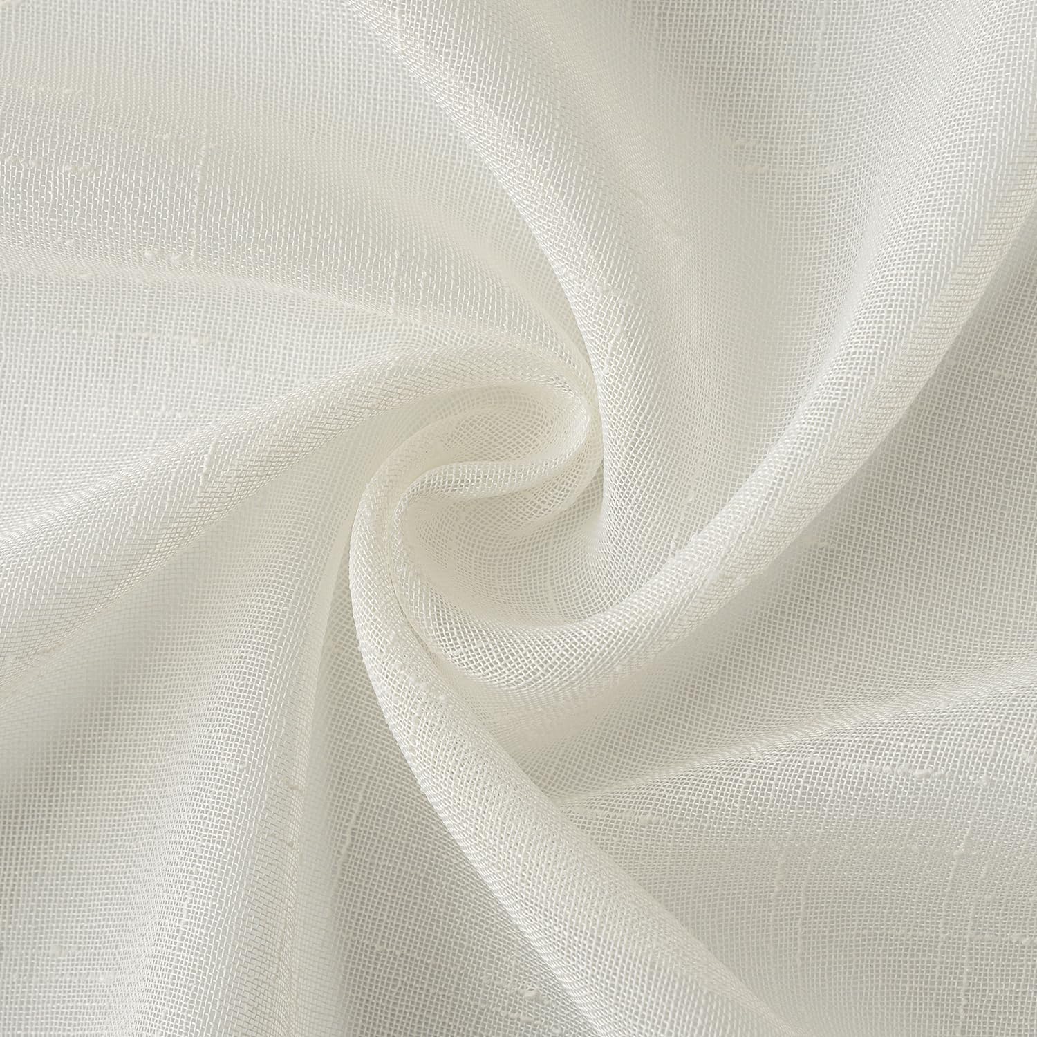 MIULEE Tende Trasparenti Tende per Interni con Nastro Arricciato 2 Pannelli per Finestre Camera da letto Soggiorno Casa Moderna 140X280 CM Bianco Latte