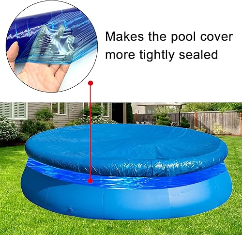 Miniatura 4 de Cubierta de sellado de piscina de invierno de 500 pies para piscinas sobre el suelo, sellador de cubierta elástica a prueba de viento para mantener