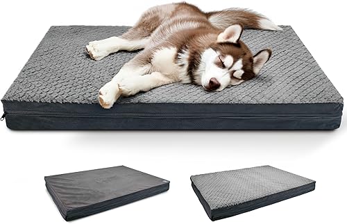 Miniatura 16 de Sytopia Cama lavable indestructible para perros grandes de 37 pulgadas – Felpa de doble cara, impermeable, funda extraíble, soporte ortopédico