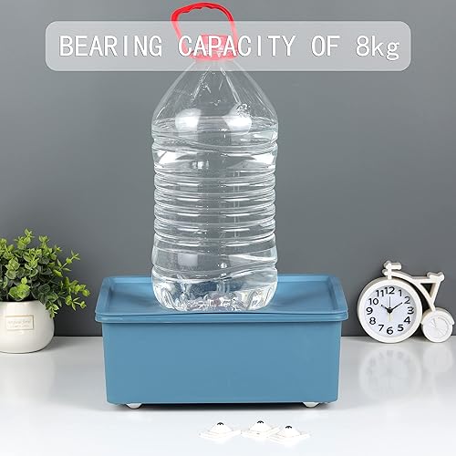 Miniatura 4 de 8 piezas mini ruedas autoadhesivas de acero inoxidable rueda universal de rotación de 360 grados caja de almacenamiento para muebles cubo de basura