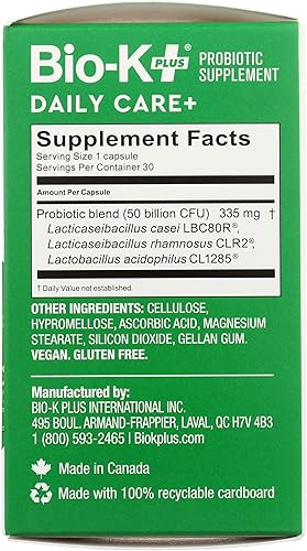 Miniatura 7 de Bio-K + Daily Care Plus Cápsulas de suplemento probiótico para hombres y mujeres adultos, 50 mil millones de bacterias activas, promueve la salud