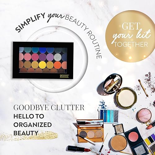 Miniatura 3 de Paleta de maquillaje magnética vacía negra profunda grande con ventana transparente