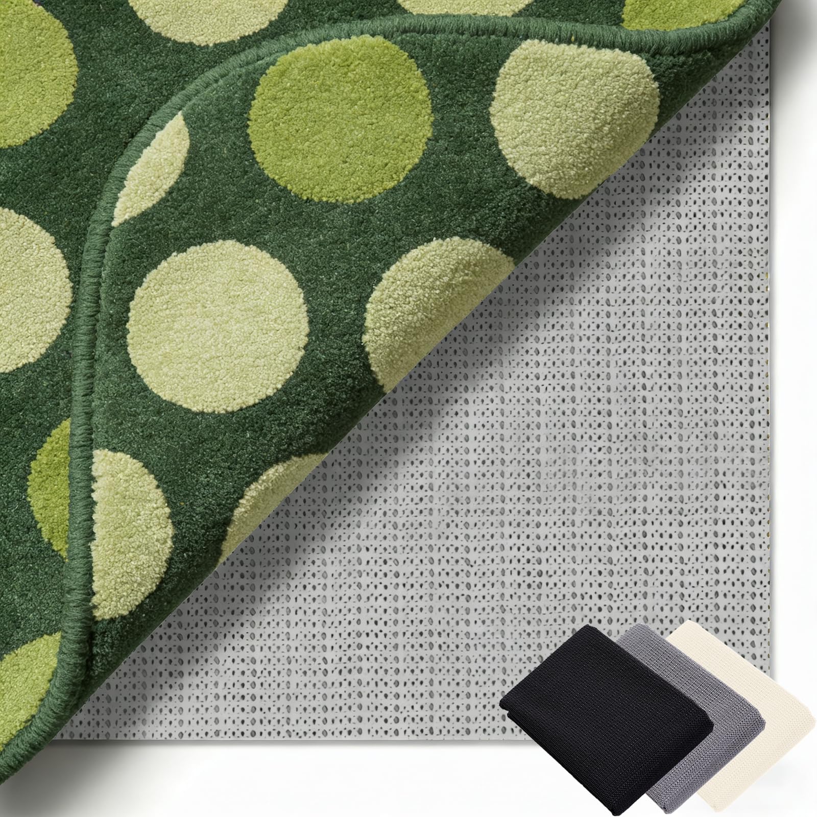 Antirutschmatte Teppich 190 x 230 cm Waschbare, Wiederverwendbare, Hält Ecken Flach, Zuschneidbar, Teppich-Unterlage rutschfest Universell Einsetzbar für Alle Böden, Graubraun