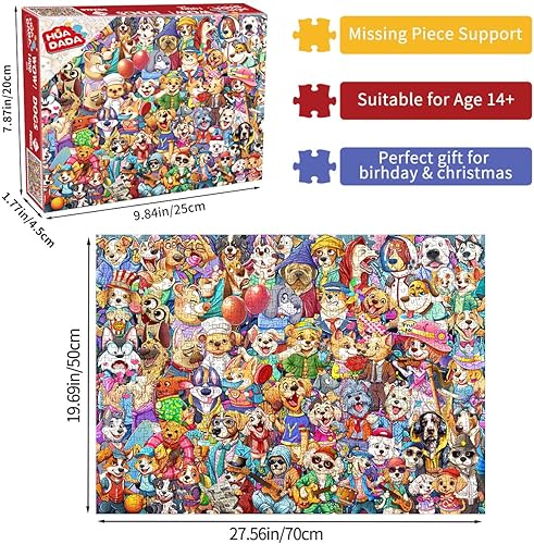 Miniatura 6 de Rompecabezas para adultos de 1000 piezas para adultos, rompecabezas de 1000 piezas, rompecabezas de 1000 piezas del mundo de los perros,