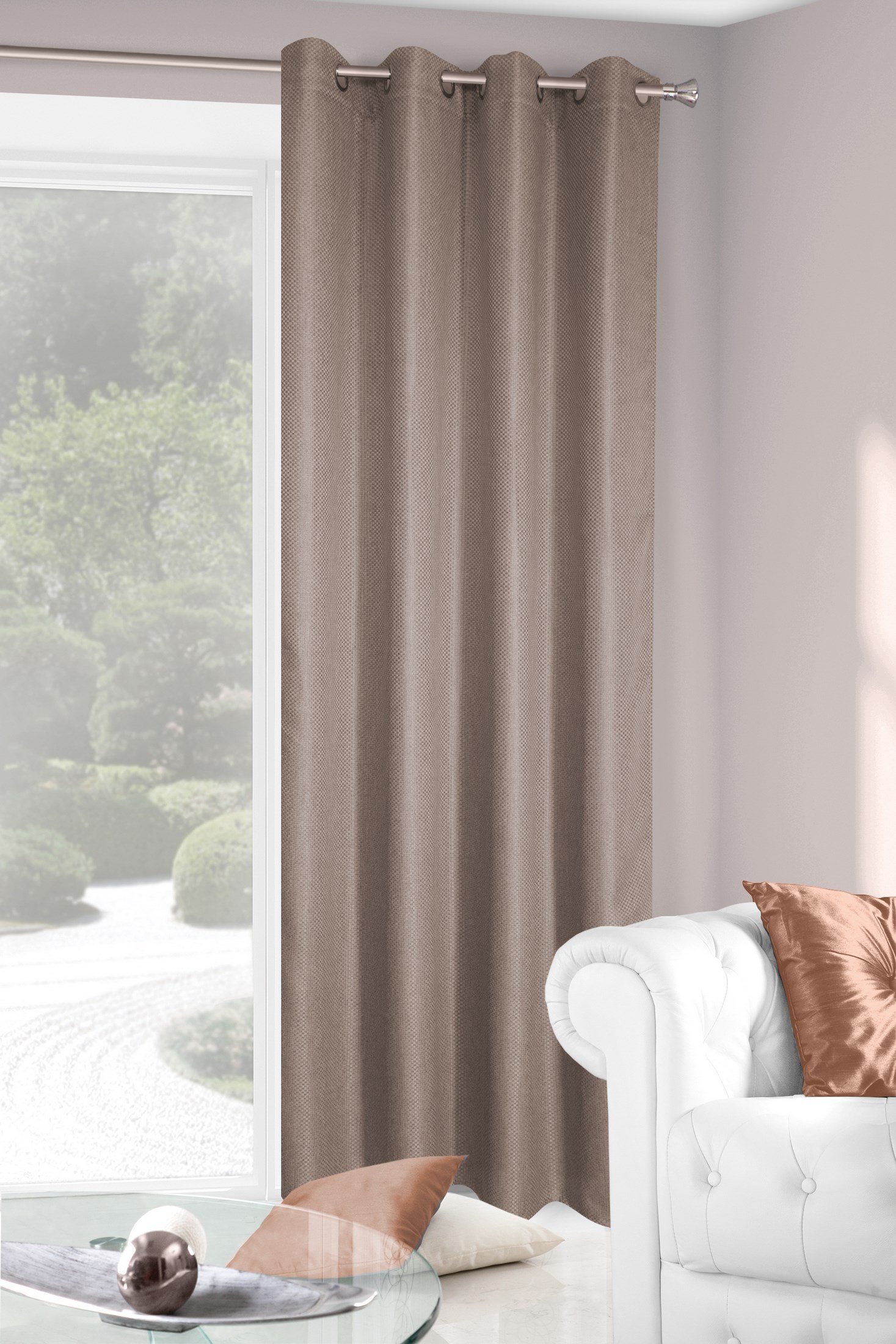 Eurofirany ZAS Kaka Blackout Curtain Eyelet Curtain Jack/Jack, Polyester, brown, 0.02 X 140 X 250 CM