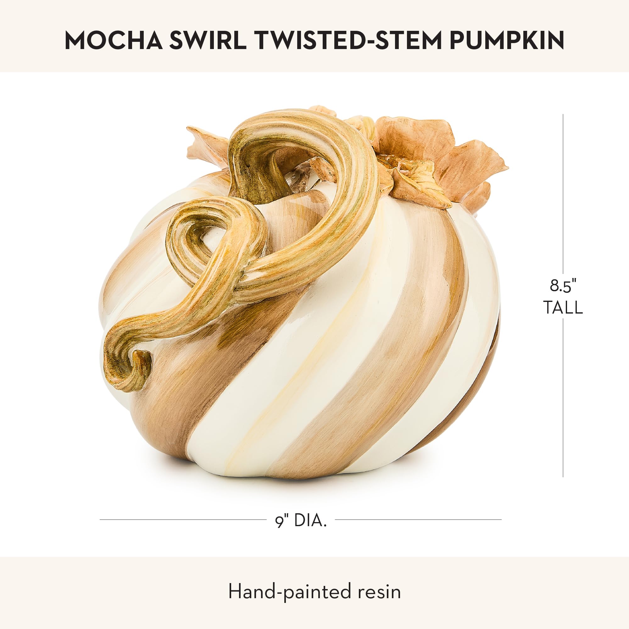 Amazon.com: MACKENZIE-CHILDS Resin Twisted-Stem Pumpkin, Brown-and