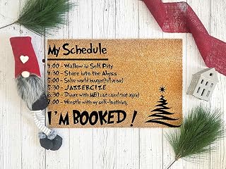 Grinch Schedule Inspired Christmas Coconut Coir Doormat 30x18 Inch