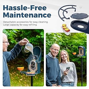 PerchMe Smart Bird Feeder with Camera, Solar Powered Bird Watching Camera for Outside, 2K HD Auto Capture Motion Detection with AI Identify, DIY Add-ons & Seed Scoop, A Ideal Gift