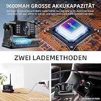 eRapta 5" LCD Vezeték Nélküli Tolatókamera Szett 1080P Monitorral - 9600 mAh Akkumulátor, 2 Perces Telepítés, IP69K Vízálló, Autóhoz, Tehera 5