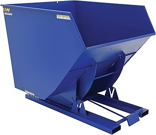 Vestil Steel Heavy Duty Self Dumping Hopper 3-1/2 Cubic Yard 6000 Lb. Capacity Blue