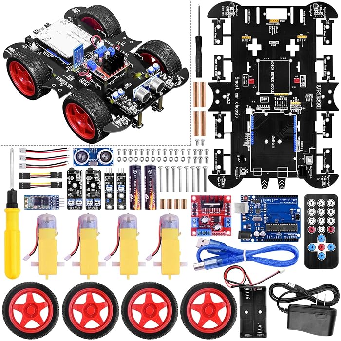Buy KINCREA Smart Robot Car Kit with ArduinoIDE Robot Kit with 4 Wheel Drive,Board,Ultrasonic