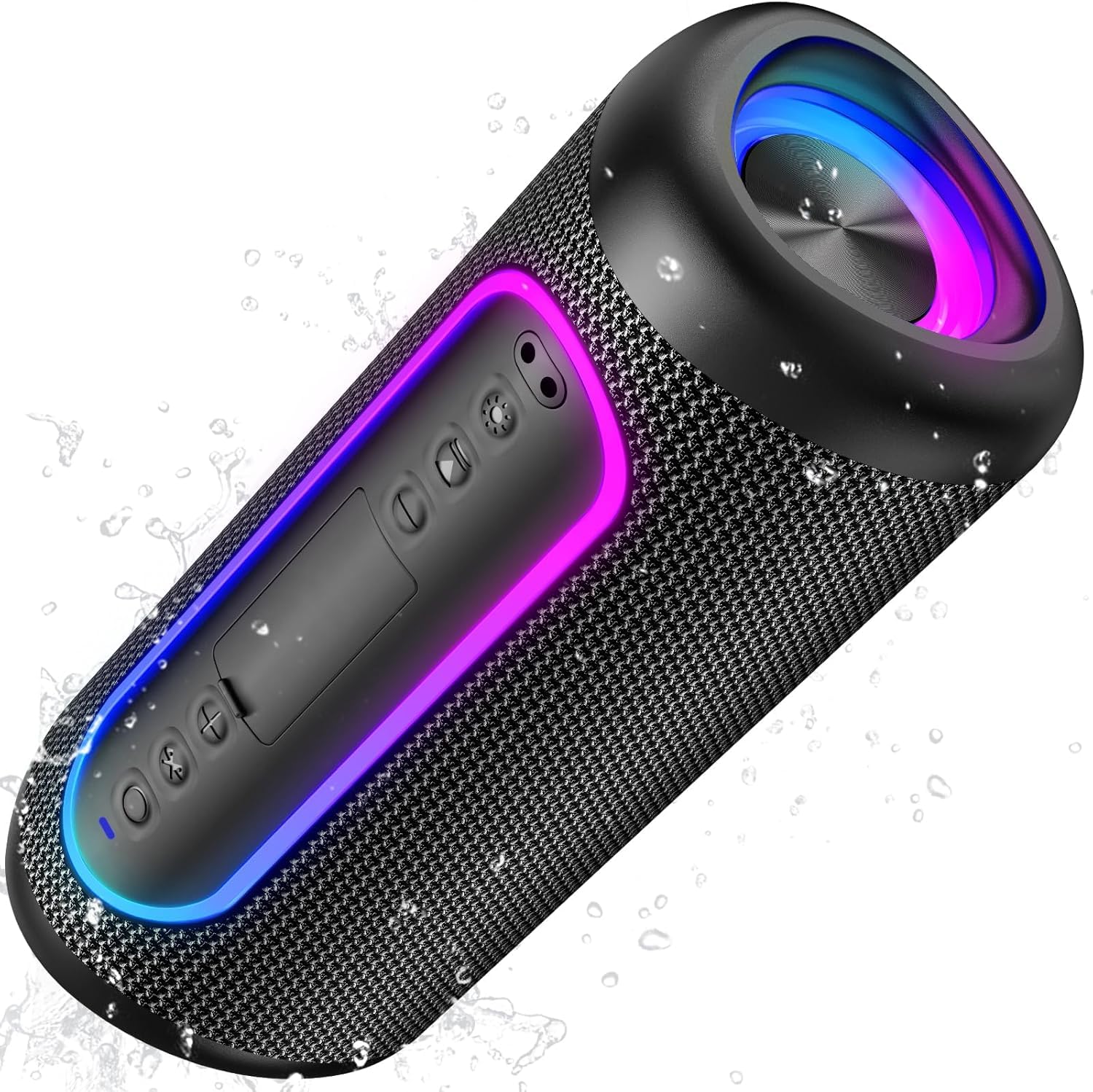 UOHHBOE Głośnik Bluetooth 30W, do 30H pracy, Bluetooth 5.4, TWS Stereo, Podświetlenie RGB, IPX5 odporny na zachlapania, USB/TF/AUX – do domu, podróży i na zewnątrz | Bluetooth 5.4, TWS stereo 360°, czas pracy 30H, 4 tryby RGB, IPX5, Type-C, głośnik bezprz