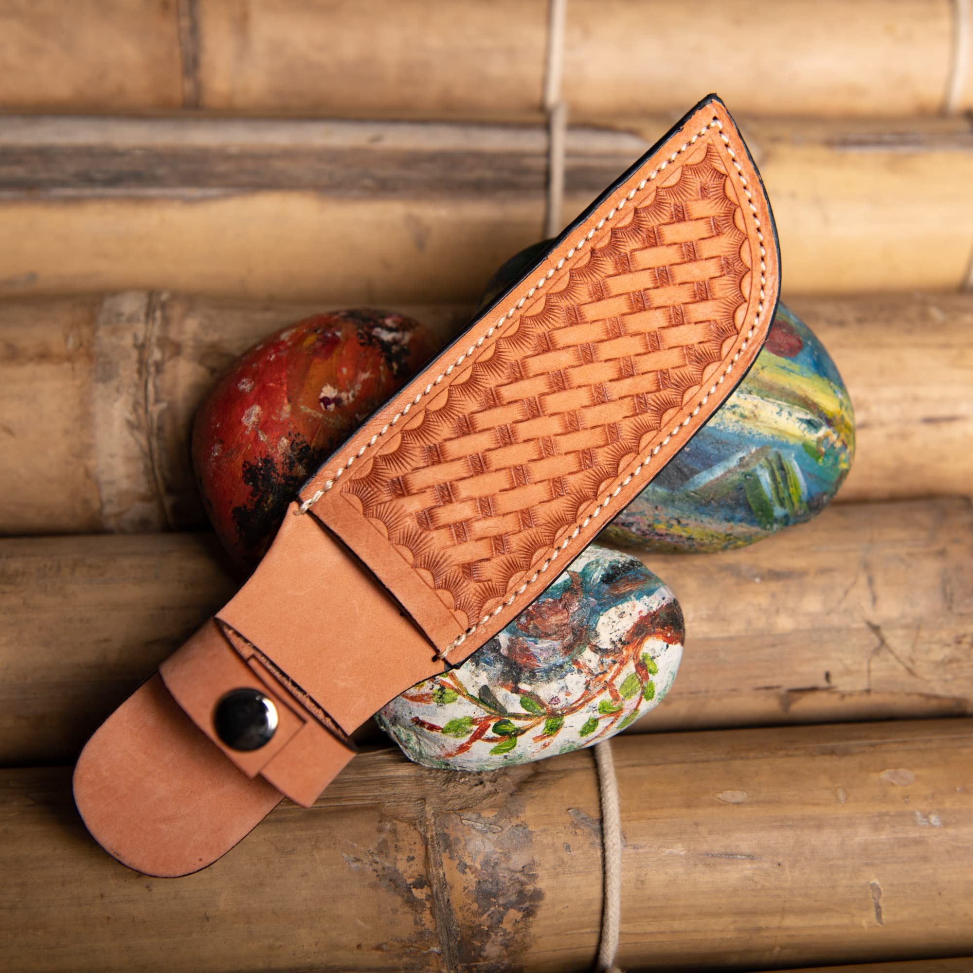 Wonder Care Cassa del Cuoio Genuino Fatti A Mano Vera Pelle Coltello Guaine Con Cintura Loop Tasca Coltello Holder Per Cintura 4.7 "Lama Adatto Coltello Fondina