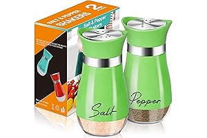 Green Glass Salt and Pepper Shakers Set: Spice Up Your Meals with Style