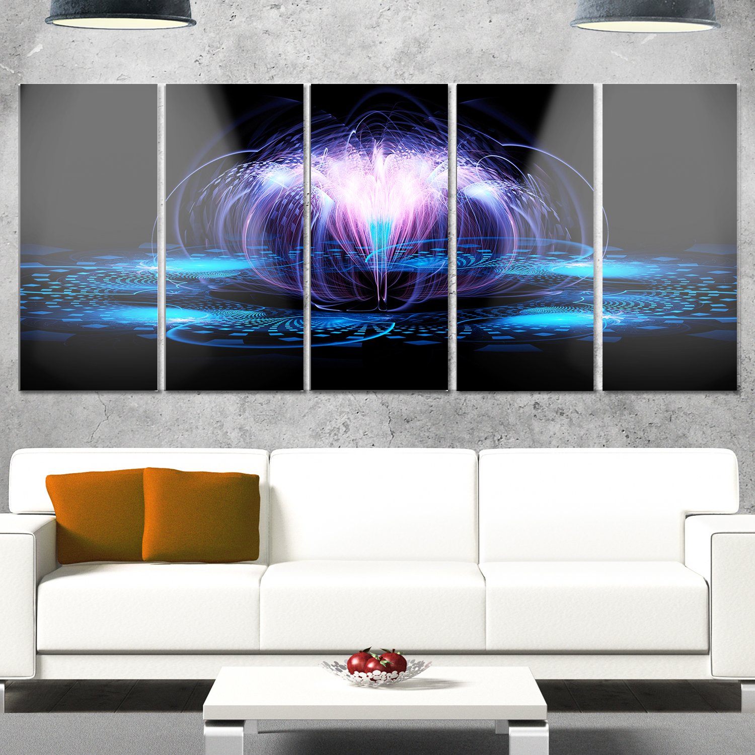 Amazon.co.jp: Designart MT9321-401 フラクタルブルーフローイング