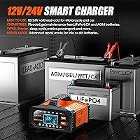 Vista 3 de Cargador de batería de coche 20A 12V/24V Corriente ajustable 0.5A-20A LiFePO4 Mantenedor de batería completamente automático, cargador inteligente